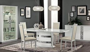 Roma Modern Rectangular Dining Room Set High Gloss White Color | ESF