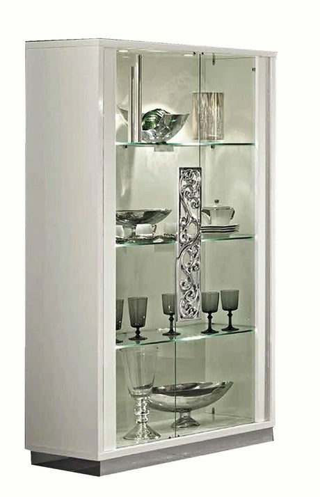 Roma Modern Rectangular Dining Room Set High Gloss White Color | ESF