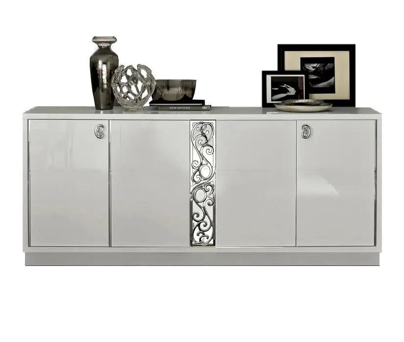 Roma Modern Rectangular Dining Room Set High Gloss White Color By Esf Furniture - ESF Furniture