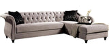 Rotterdam Modern Sectional in Warm Gray Fabric Color by Furniture of America Furniture of America