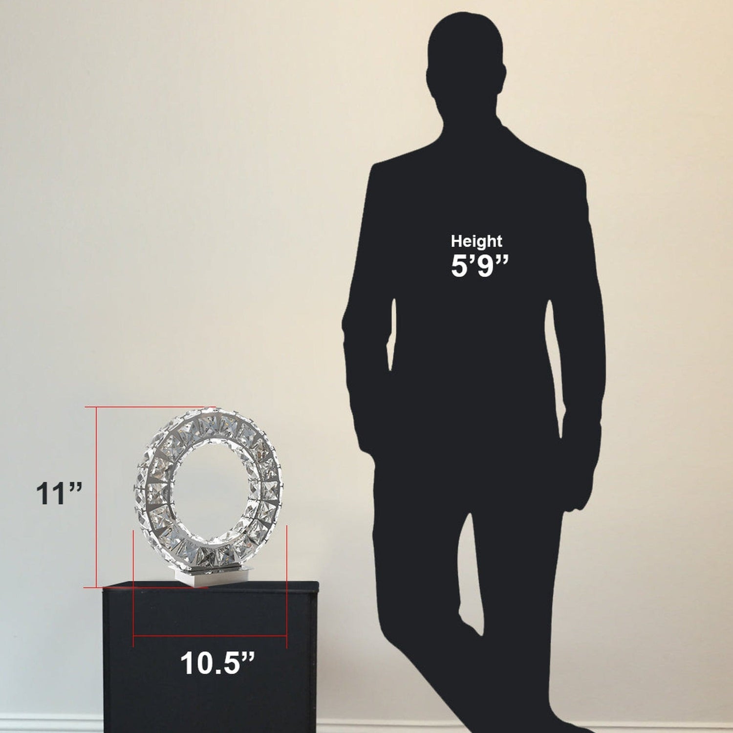 Round Crystal Extravaganza 11" Table Lamp // Led Strip - Home Elegance USA