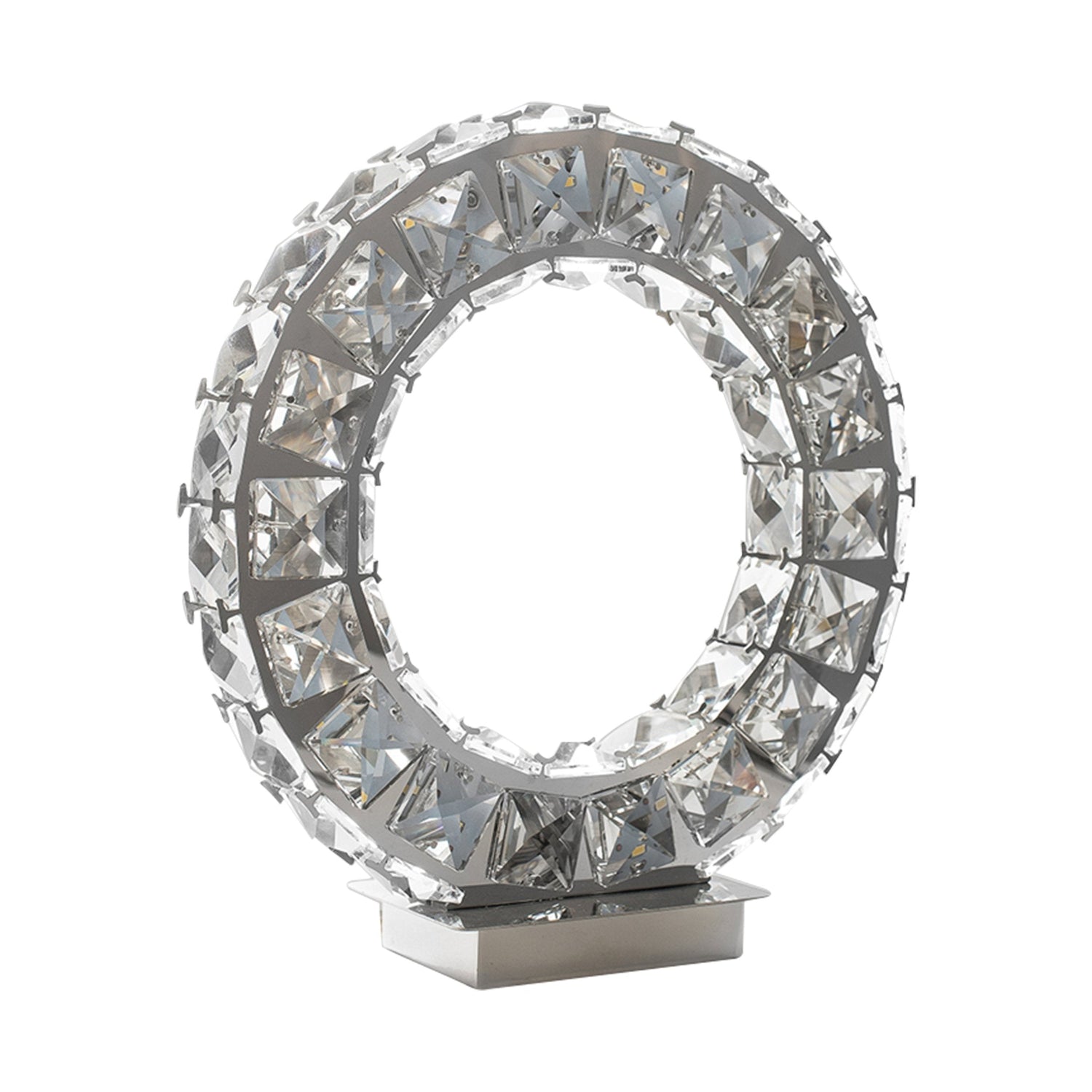 Round Crystal Extravaganza 11" Table Lamp // Led Strip - Home Elegance USA