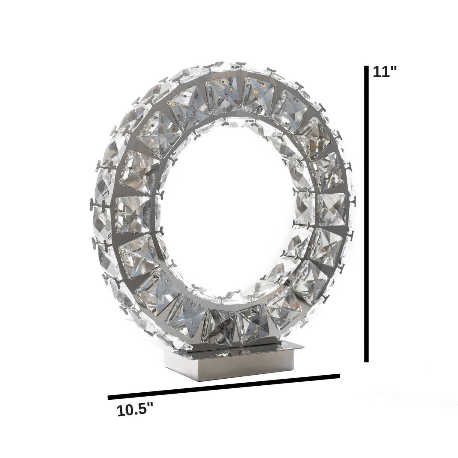Round Crystal Extravaganza 11" Table Lamp // Led Strip - Home Elegance USA