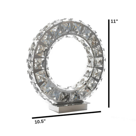 Round Crystal Extravaganza 11" Table Lamp // Led Strip | Finesse