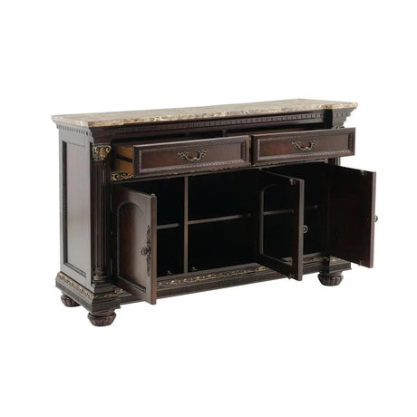 Russian Hill Server with Faux Marble Top in Brown by Homelegance Homelegance Furniture