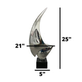 Sail Sculpture in Chrome // Small // Table Top - Home Elegance USA