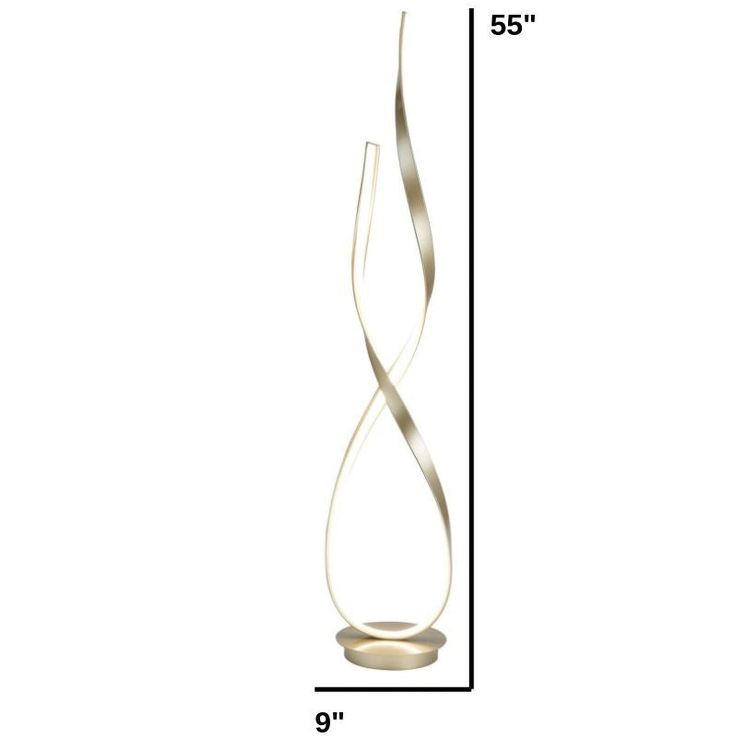 Sandy Gold Vienna LED 55" Tall Floor Lamp // Dimmable - Home Elegance USA