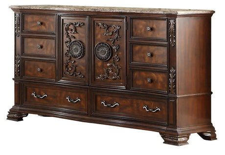 Santa Monica 6Pc Traditional Bedroom Set in Cherry Finish by Cosmos Furniture Cosmos Furniture