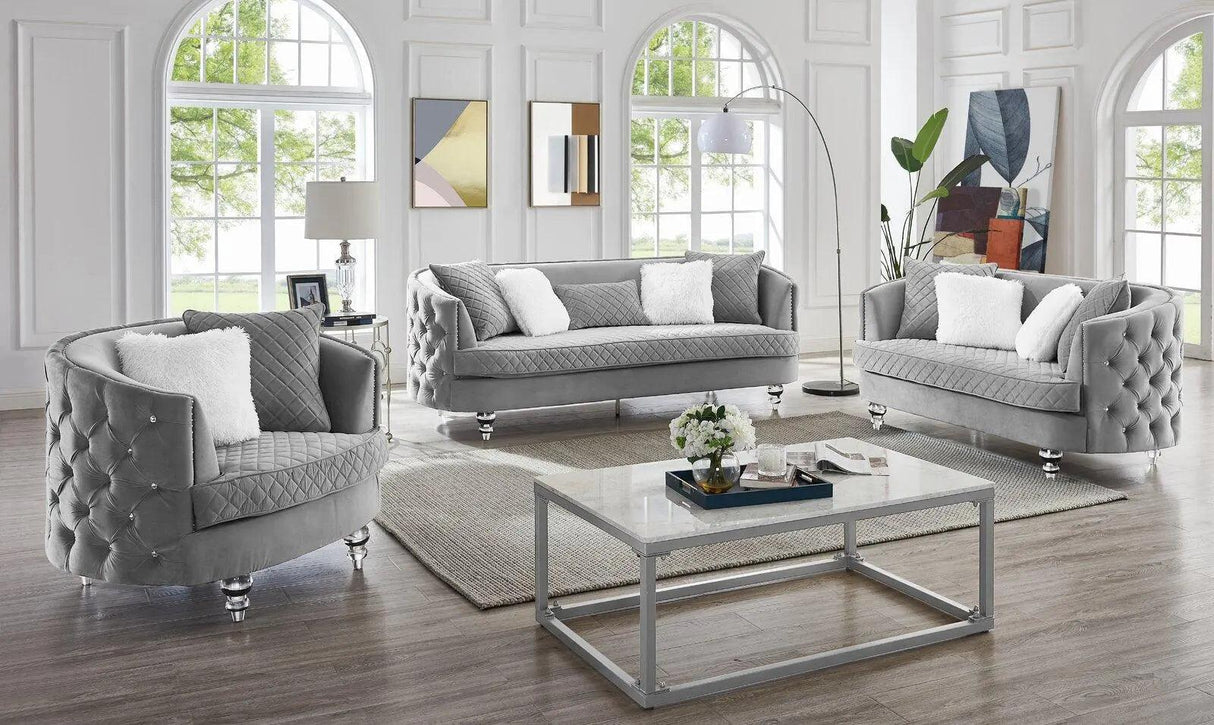 Sasha Modern Sofa and Loveseat in Velvet by Galaxy Furniture Galaxy Furniture