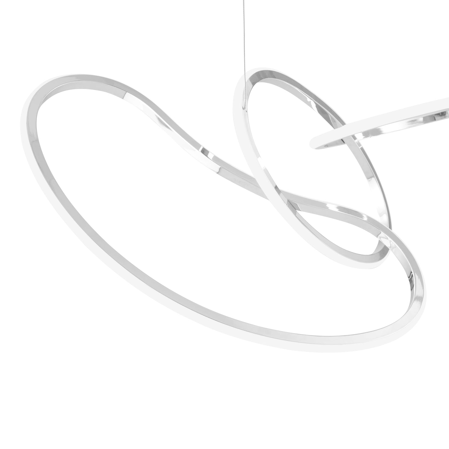 Seoul LED Hoops Rectangular Chandelier // Chrome - Home Elegance USA