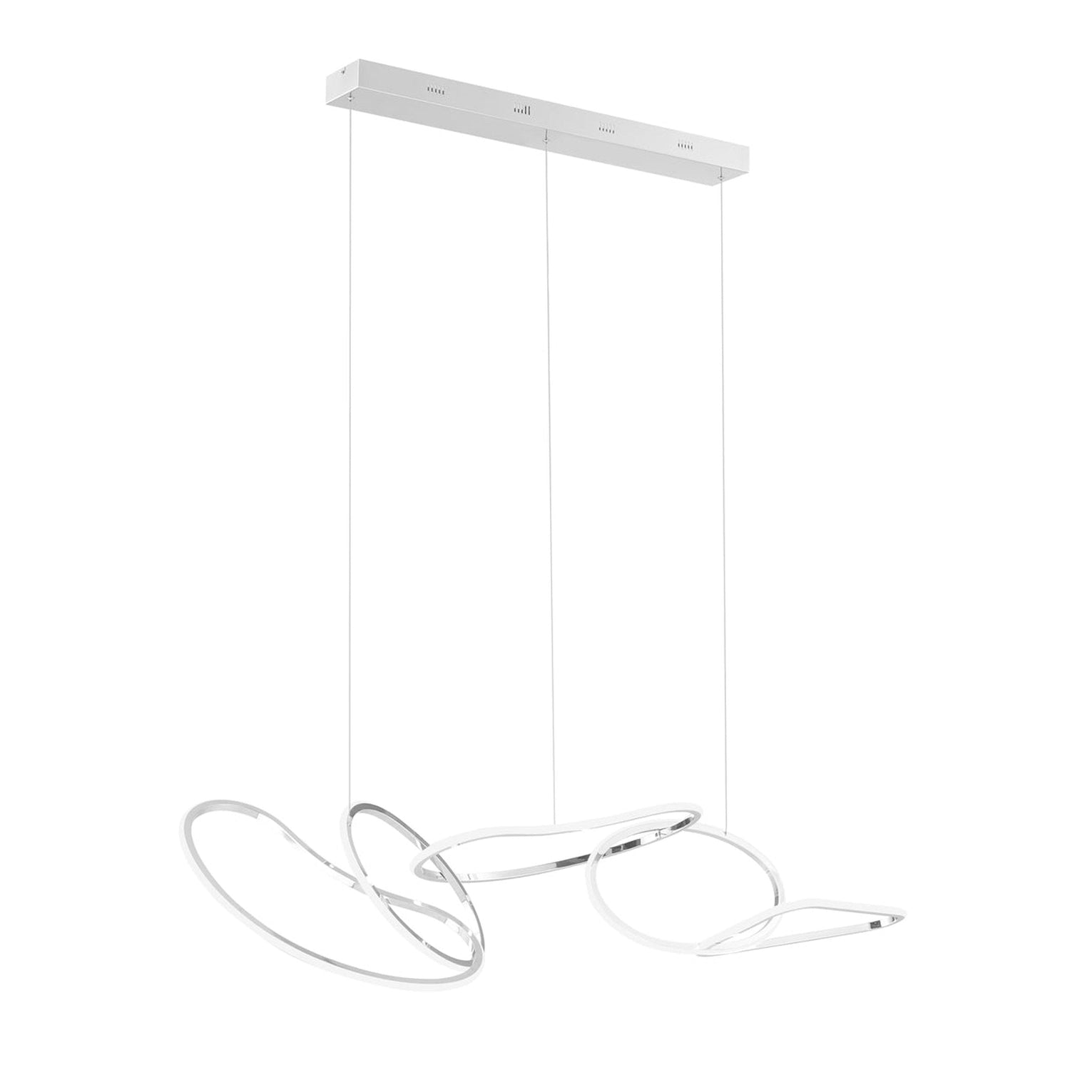 Seoul LED Hoops Rectangular Chandelier // Chrome - Home Elegance USA