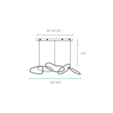 Seoul LED Hoops Rectangular Chandelier // Chrome - Home Elegance USA