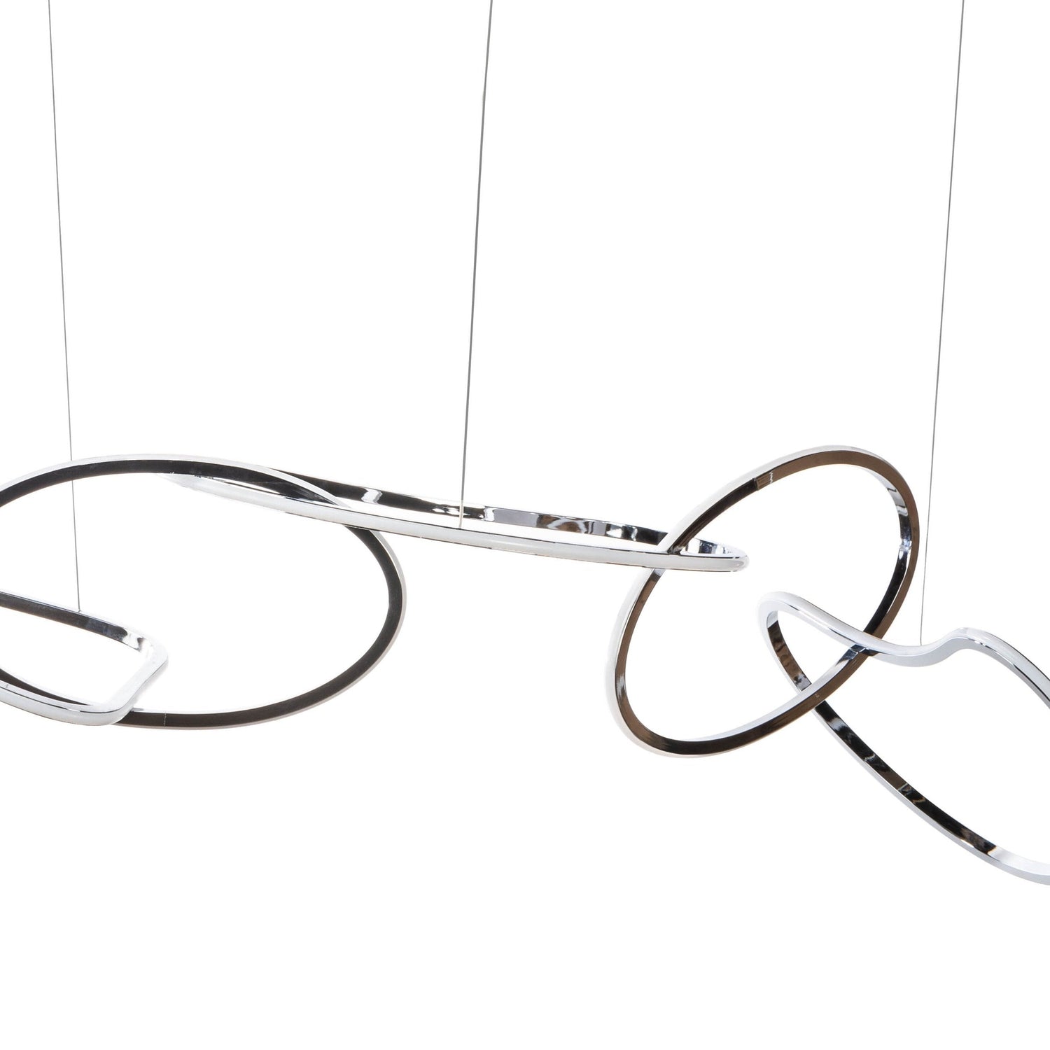 Seoul LED Hoops Rectangular Chandelier // Chrome - Home Elegance USA