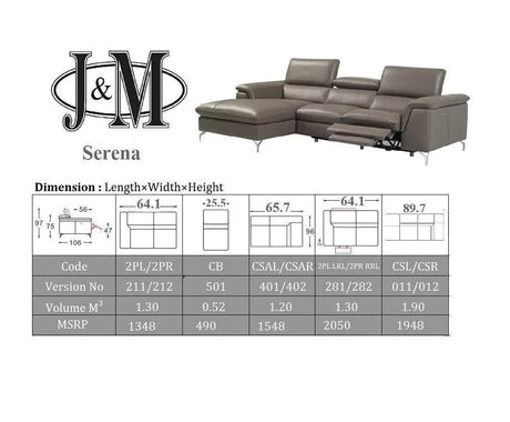 Serena Premium Leather Sectional by J&M Furniture J&M Furniture