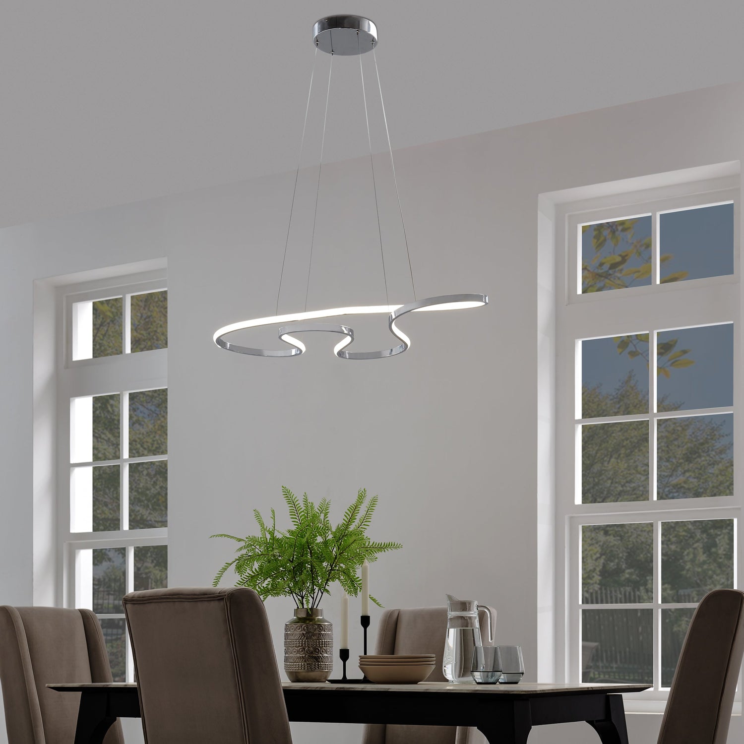 Shanghai LED Adjustable Chandelier // Chrome - Home Elegance USA