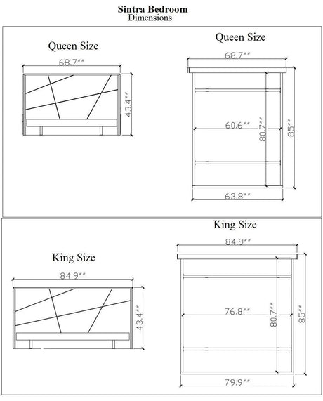 Sintra Premium Bedroom Set in Grey by J&M Furniture J&M Furniture