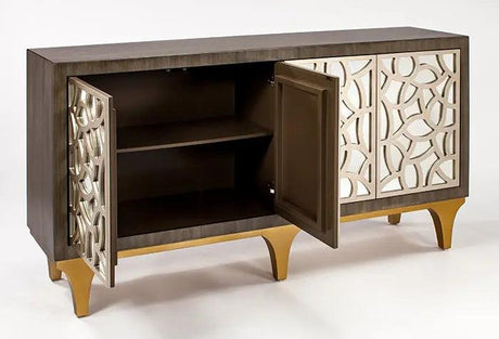 Buffet 1992-S Metallic Contemporary Sideboard with Optional Mirror – Artmax