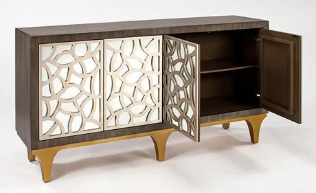 Buffet 1992-S Metallic Contemporary Sideboard with Optional Mirror – Artmax