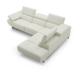 J&M Furniture - The Annalaise Recliner Leather Left Hand Chaise Sectional In Snow White - 19966-Lhfc