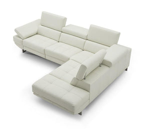 The Annalaise Recliner Leather Left Hand Chaise Sectional In Snow White - 19966-Lhfc | J&M