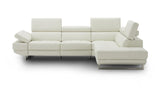 J&M Furniture - The Annalaise Recliner Leather Right Hand Chaise Sectional In Snow White - 19966-Rhfc