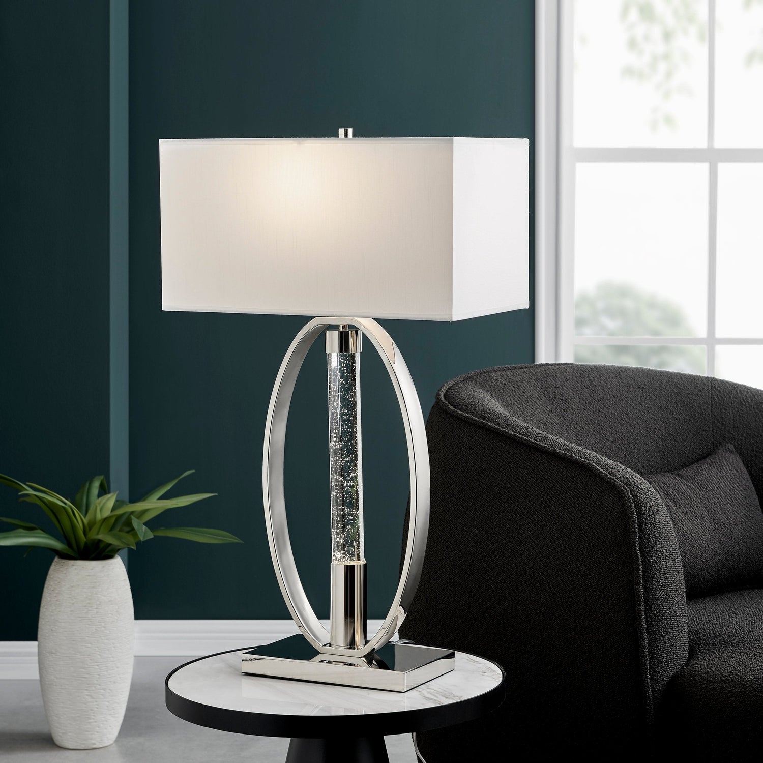 Sparkling Crystal & Chrome Table Lamp // 2 Light - Home Elegance USA
