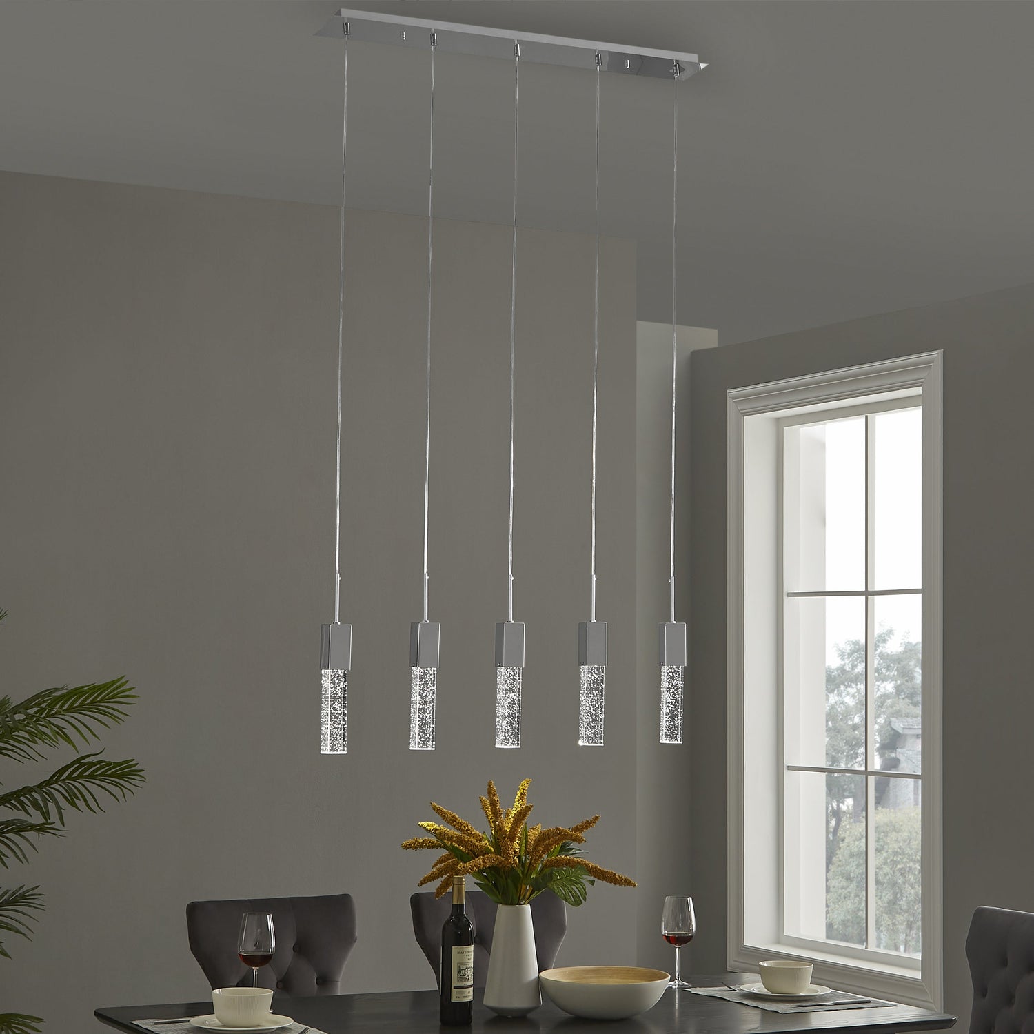 Sparkling Night Adjustable Crystal Chandelier // 5 Light - Home Elegance USA