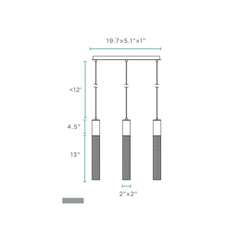 Sparkling Night Cylinder Chandelier // 3 Light | Finesse