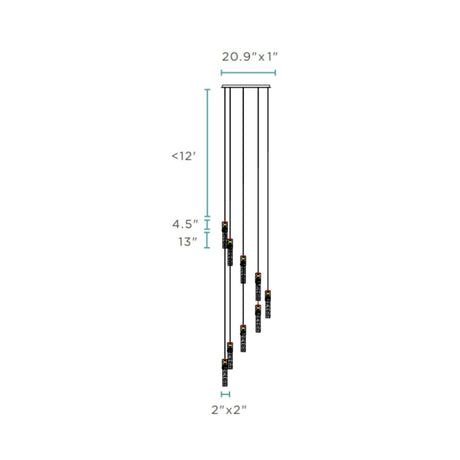 Sparkling Night Cylinder Chandelier // 9 Light | Finesse