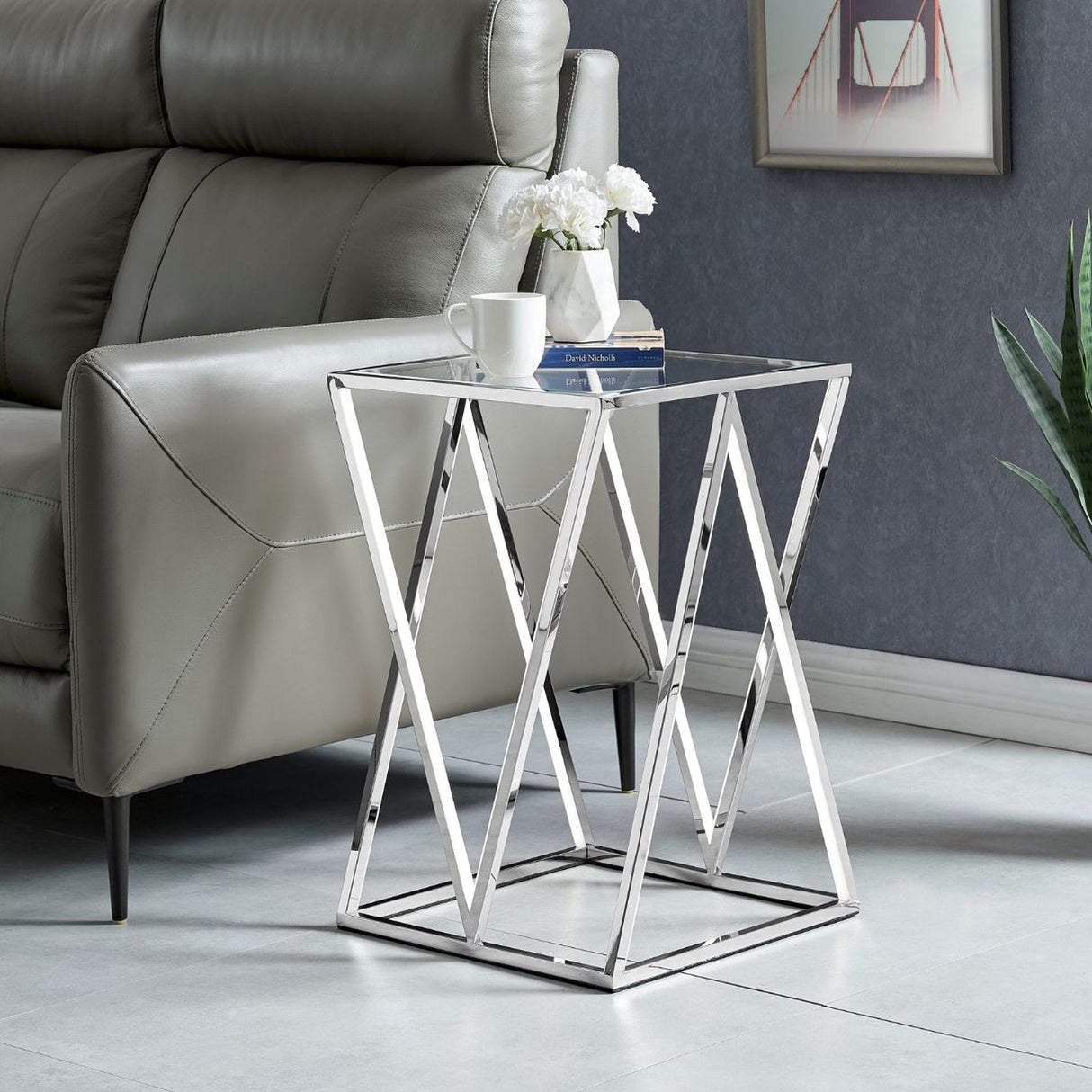 Square LED Side Table // Medium - Home Elegance USA