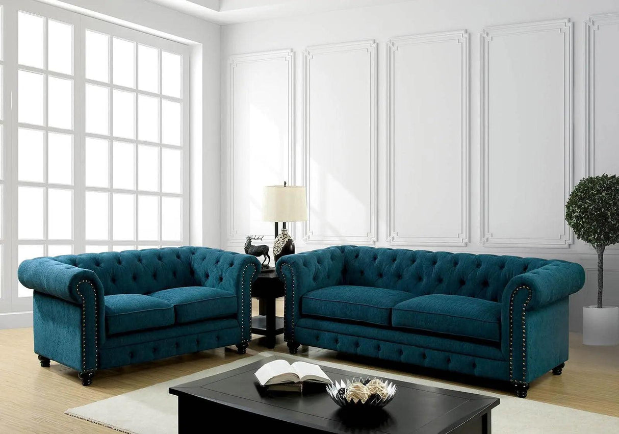 Stanford Transitional Sofa and Loveseat by Furniture of America Furniture of America