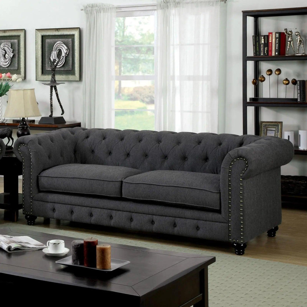 Stanford Transitional Sofa and Loveseat by Furniture of America Furniture of America