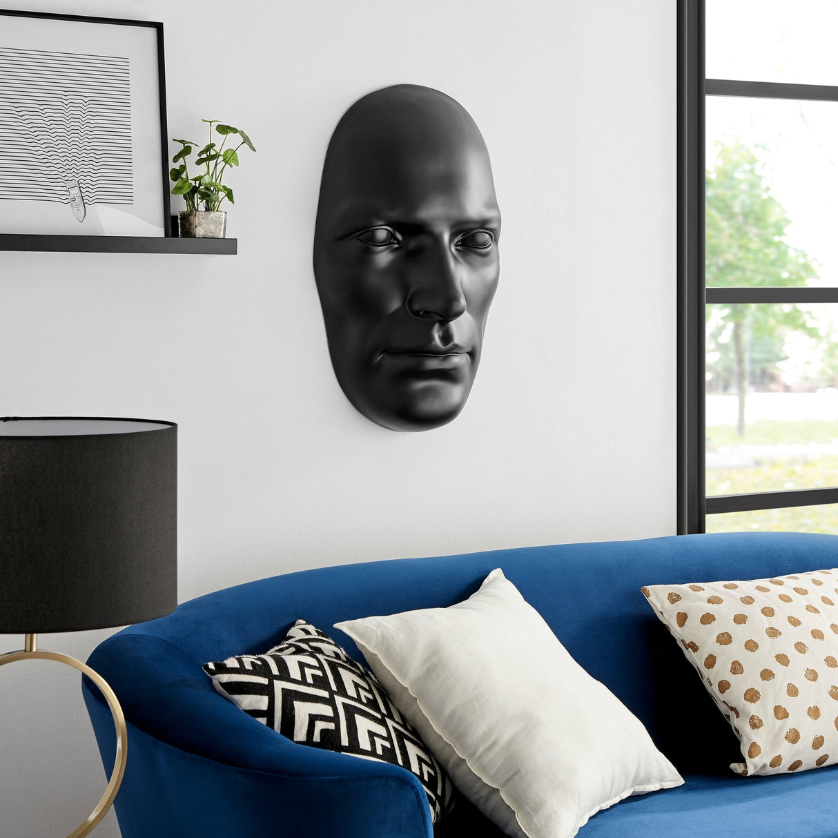 Sumerian Masculine Face // Matte Black - Home Elegance USA