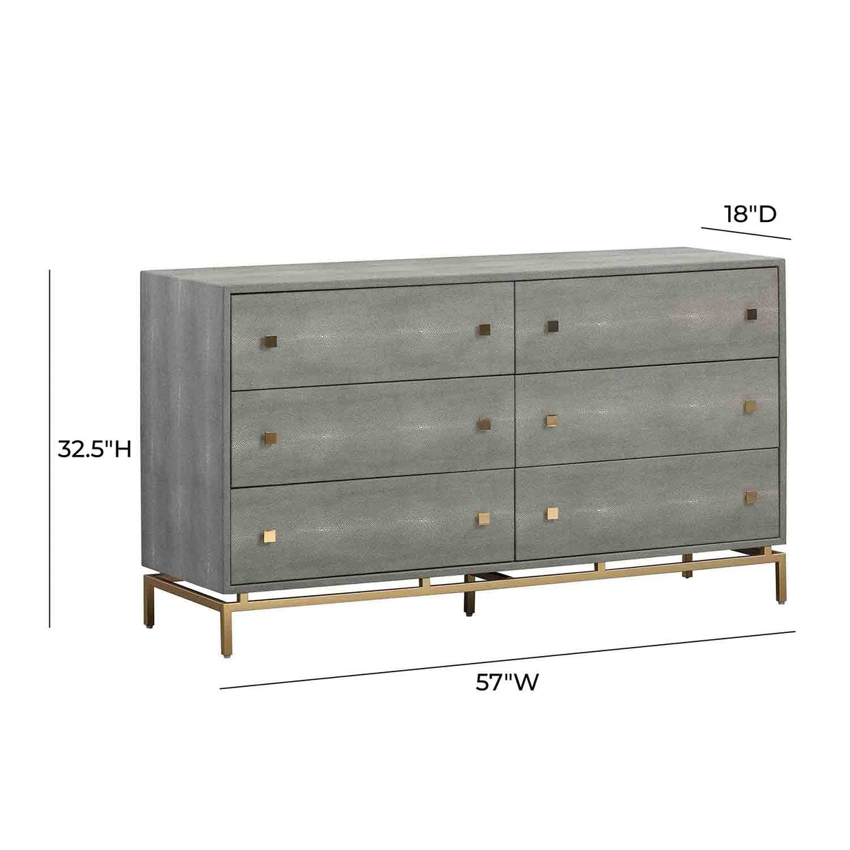 Tov Furniture Pesce Shagreen 6 Drawer Dresser