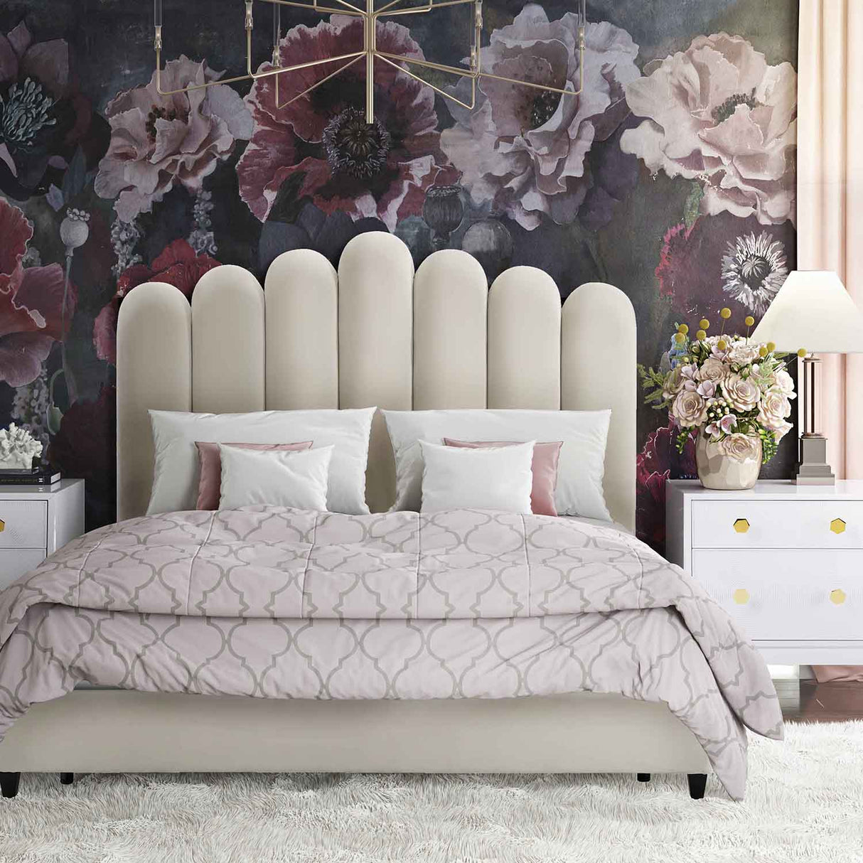 Tov Furniture Celine Velvet Bed