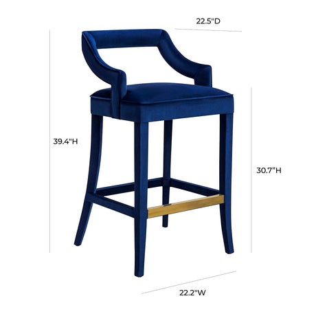 Tov Furniture Tiffany Velvet Bar Stool