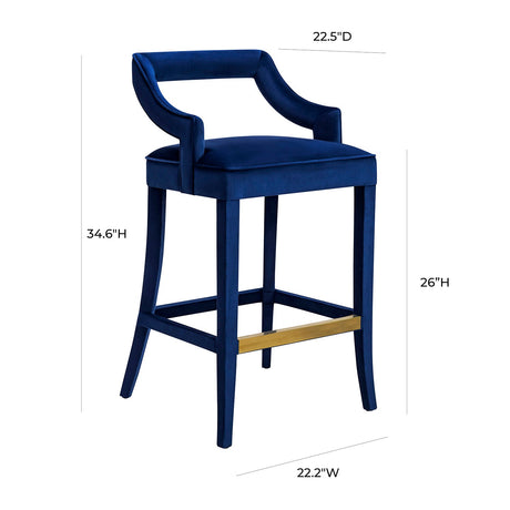 Tov Furniture Tiffany Velvet Counter Stool