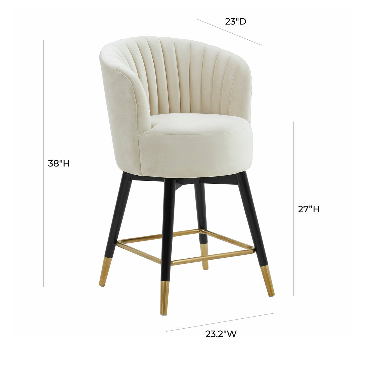 Tov Furniture Liana Velvet Swivel Stool