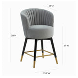 Tov Furniture Liana Velvet Swivel Stool