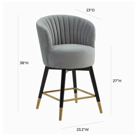 Tov Furniture Liana Velvet Swivel Stool