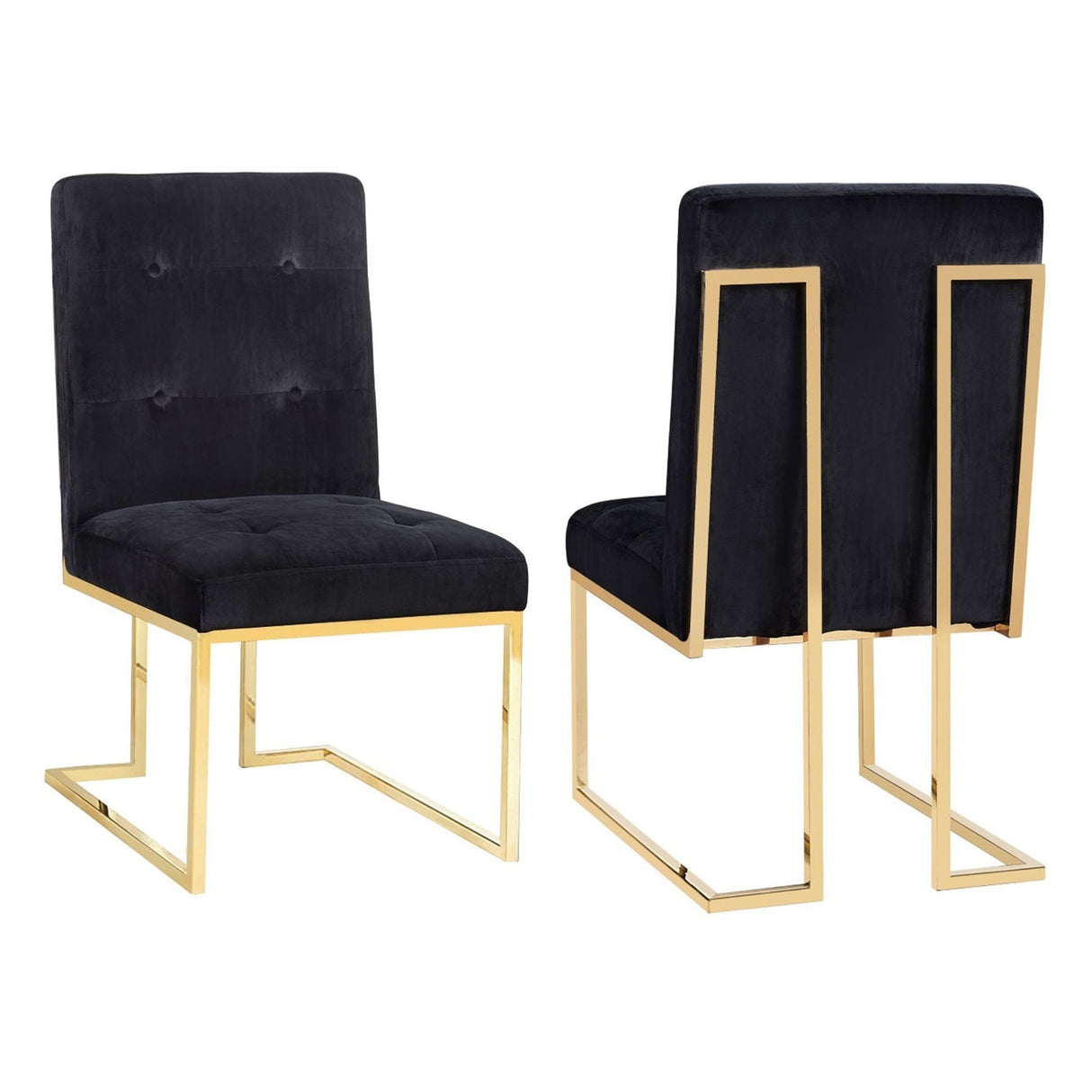 Akiko Velvet Chair Set Of 2 | TOV - TOV - D2052 - Home Elegance USA - 4