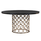 Tov Furniture Valentina Brass Round Dining Table