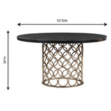 Tov Furniture Valentina Brass Round Dining Table