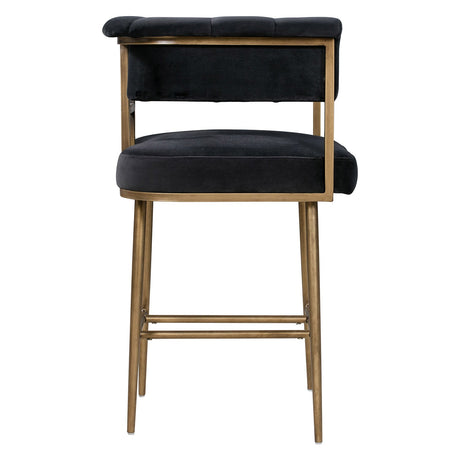 Astrid Velvet Counter Stool | TOV - TOV - D44025 - Home Elegance USA - 4