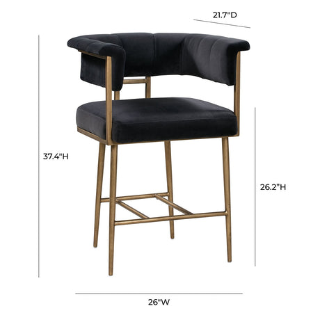 Astrid Velvet Counter Stool | TOV - TOV - D44025 - Home Elegance USA - 10