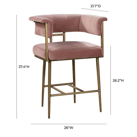 Astrid Velvet Counter Stool | TOV - TOV - D44026 - Home Elegance USA - 21