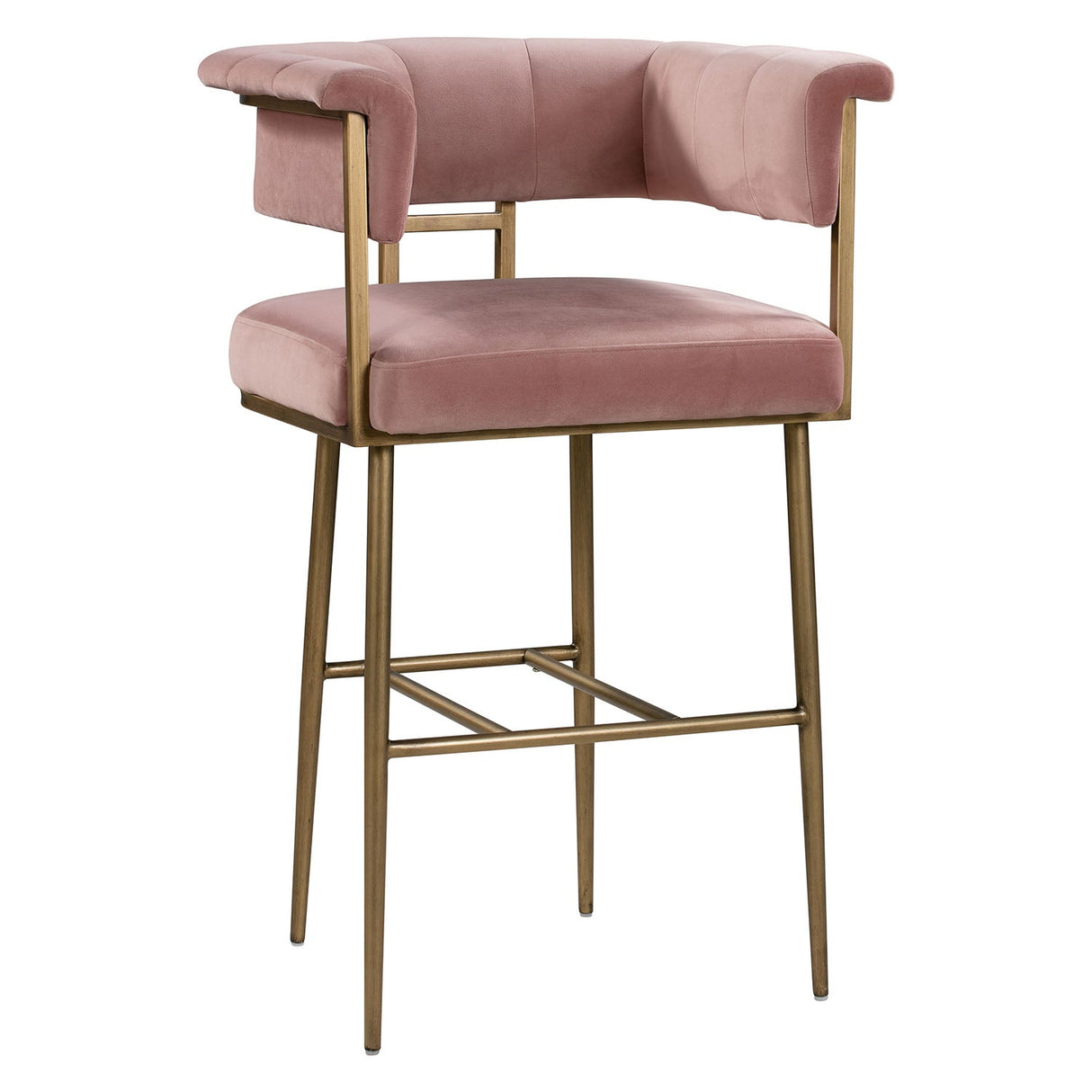 Astrid Velvet Bar Stool | TOV - TOV - D44028 - Home Elegance USA - 1