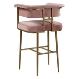 Astrid Velvet Bar Stool | TOV - TOV - D44028 - Home Elegance USA - 5