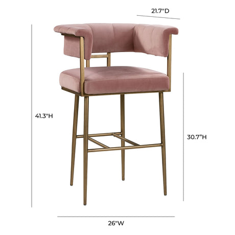 Astrid Velvet Bar Stool | TOV - TOV - D44028 - Home Elegance USA - 10