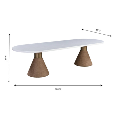 Tov Furniture Rishi Rope Oval Dining Table